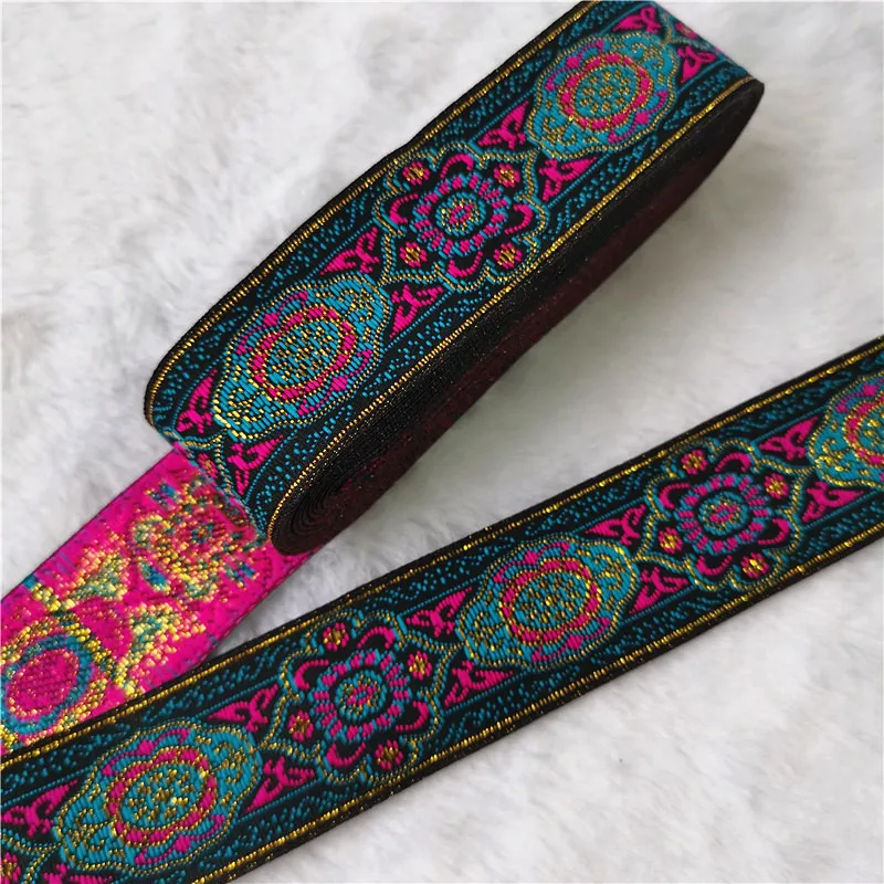 Vibrant 33mm Floral Jacquard Ribbon 7 Yards 5 Vibrant 33mm Floral Jacquard Ribbon 7 Yards - Image 5