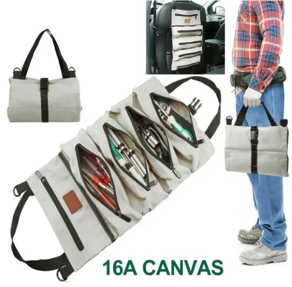Multi-Purpose Canvas Tool Roll Bag - Image 8