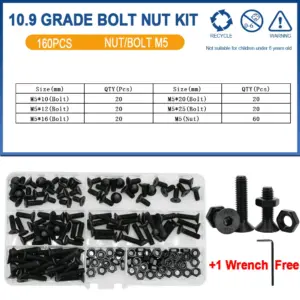 Grade 10.9 Carbon Steel Bolt Nut Kit M2-M6 23 S248ffe1b4ab34f49b332c2d486f9e078A