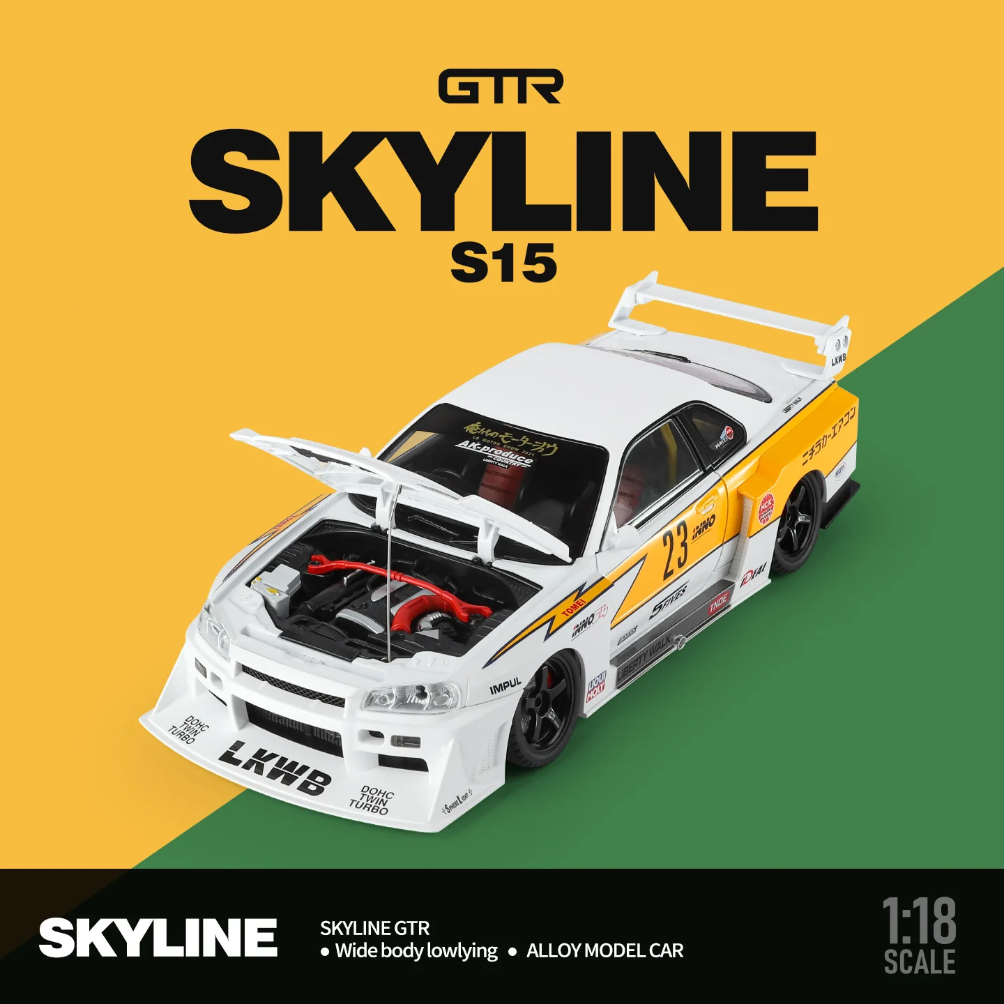 Nissan GTR R34 Skylin S15 LBWK Diecast Model 2 Nissan GTR R34 Skylin S15 LBWK Diecast Model - Image 2