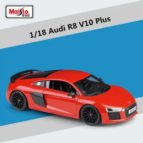 1:18 Scale Audi R8 V10 Plus Diecast Model - Image 9