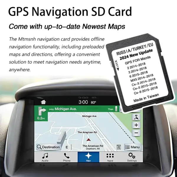 Mazda GPS SD Card 2024 Update for Models 2/3/6/CX3/CX5/CX9/MX5 - Image 2