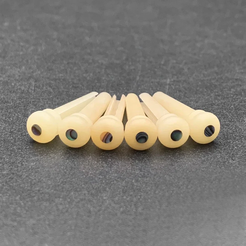 Natural Bone Bridge Pins Set for Acoustic Guitar 6 Natural Bone Bridge Pins Set for Acoustic Guitar - Image 6