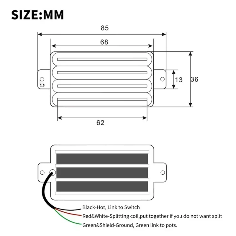 High-Output Dual Blade Humbucker Guitar Pickup 2 High-Output Dual Blade Humbucker Guitar Pickup - Image 2
