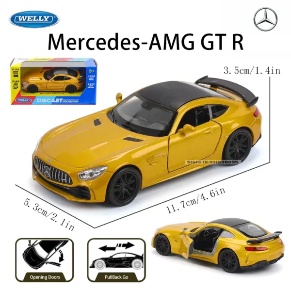 WELLY 5-Inch Die-Cast Mercedes-AMG GT R Model - Image 8