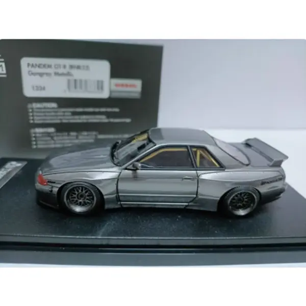 1:43 Scale Pandem GT-R BNR32 Grey Model Car - Image 2