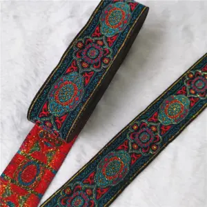 Vibrant 33mm Floral Jacquard Ribbon 7 Yards 13 S2895be7e2f0c4b7c9d58e2d0f8d68710s
