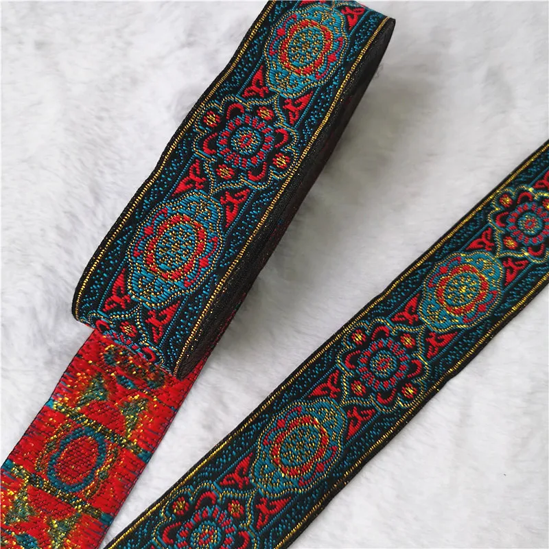 Vibrant 33mm Floral Jacquard Ribbon 7 Yards 4 Vibrant 33mm Floral Jacquard Ribbon 7 Yards - Image 4