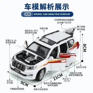 1:24 Scale White Toyota Prado Diecast Model Car 10 S2a69877a80fd471e8a95824a5b5201c8i