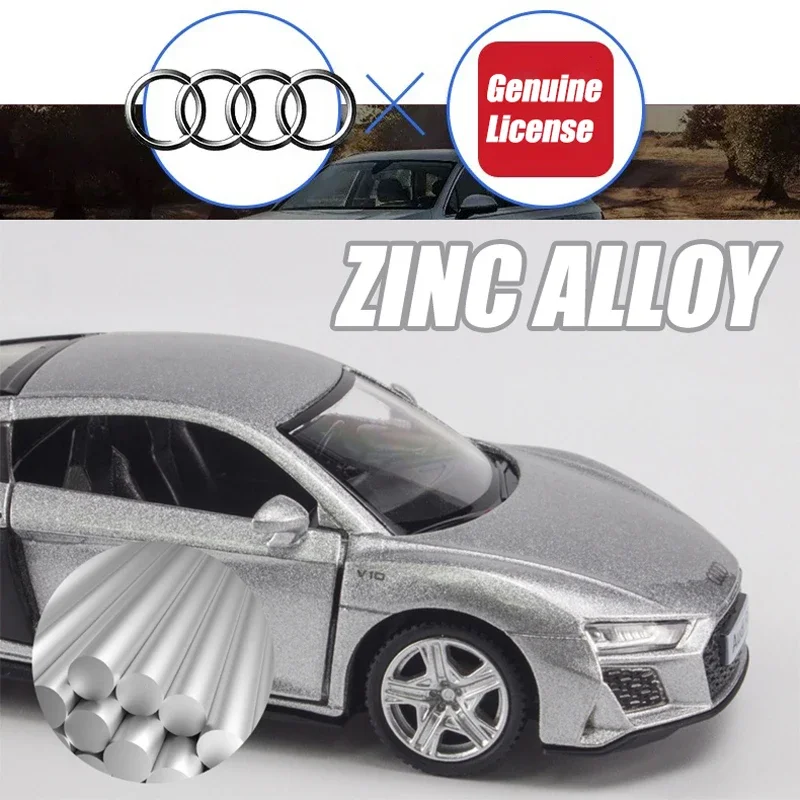 1:36 Scale Yellow Audi R8 Diecast Model 4 1:36 Scale Yellow Audi R8 Diecast Model - Image 4