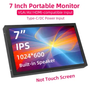 7 Inch Portable IPS Monitor 1024x600 HDMI VGA