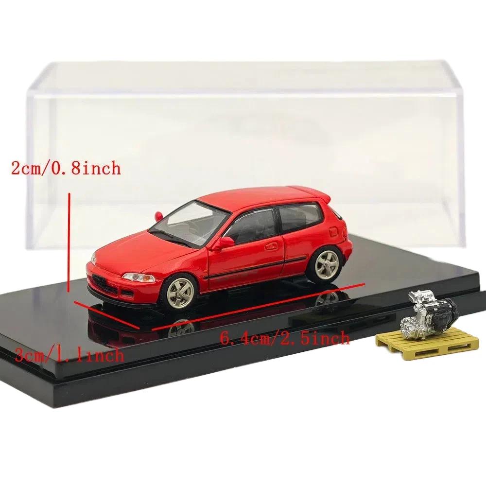 1/64 Diecast Honda Civic EG6 Model Black 4 1/64 Diecast Honda Civic EG6 Model Black - Image 4
