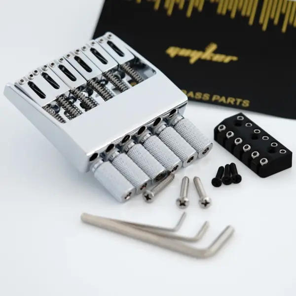 6 String Headless Guitar Bridge Tailpiece Gold - Image 5