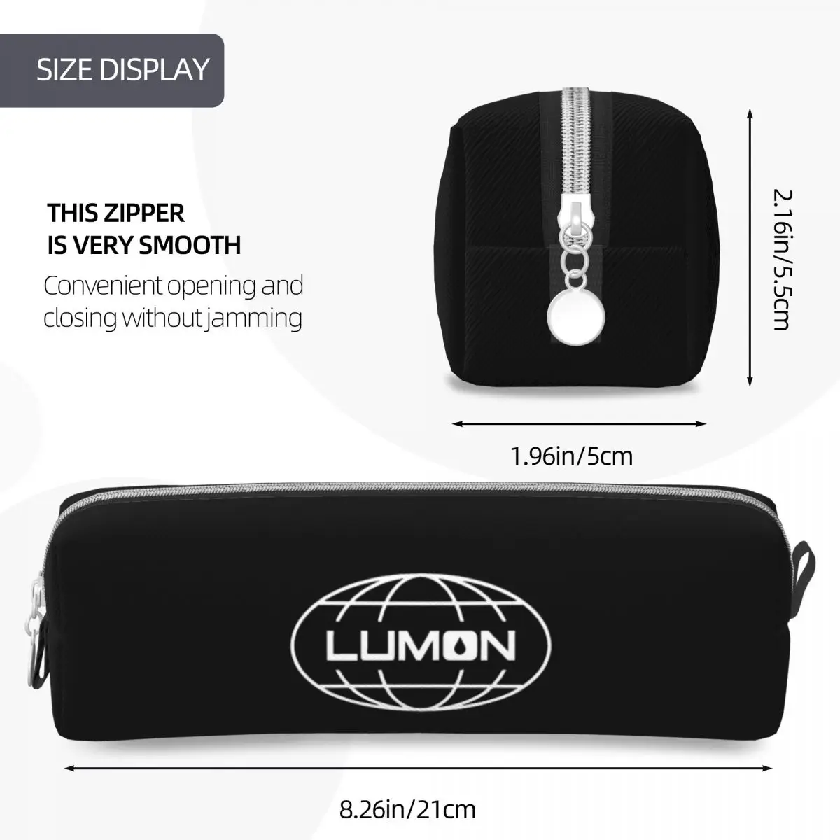 Lumon Logo Leather Pencil Case in Black and Blue 4 Lumon Logo Leather Pencil Case in Black and Blue - Image 4