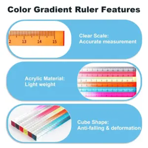 15cm Colorful Clear Acrylic Straight Ruler 19 S2ecb5c1ef9fc4350b373fb9d79b385c7F