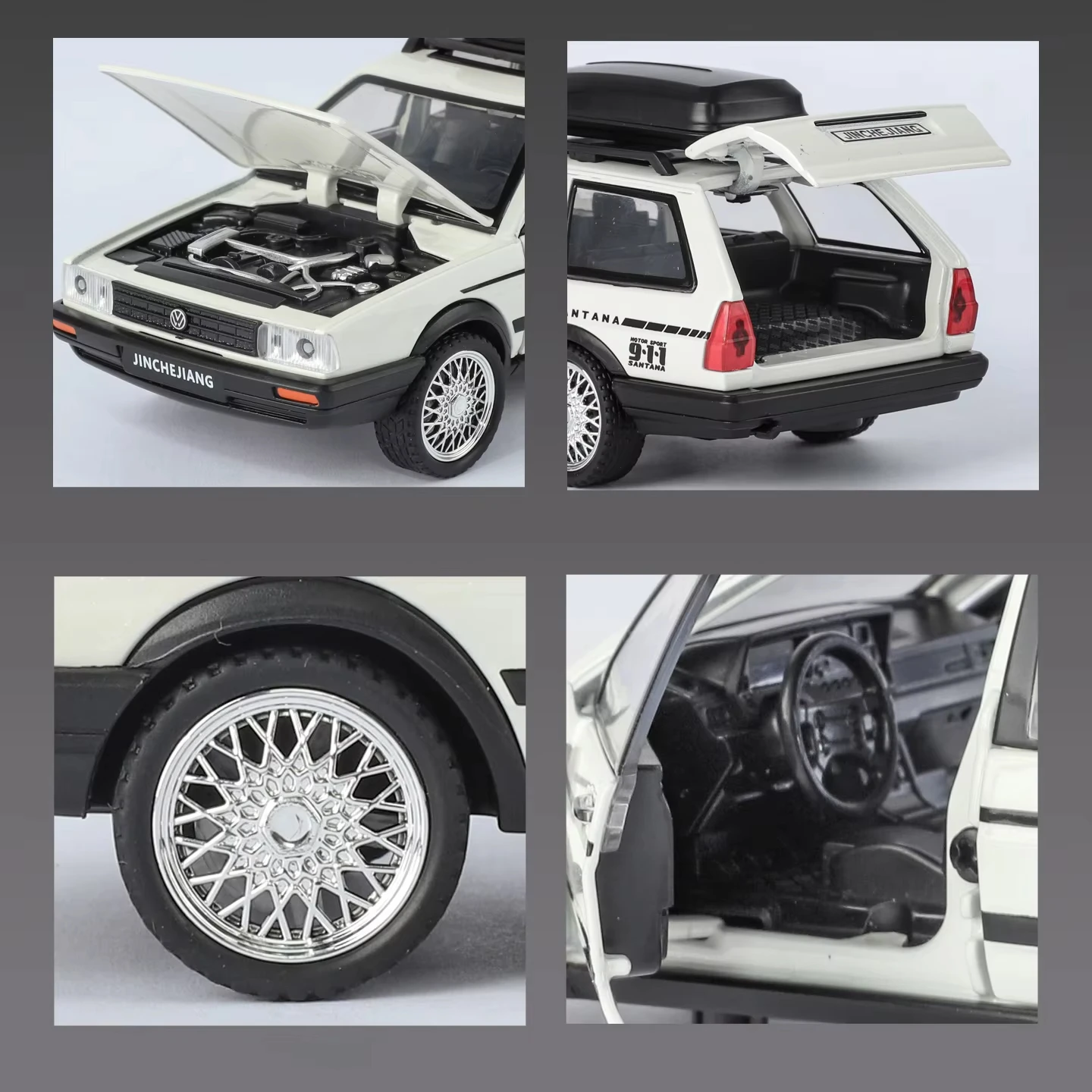 1:32 Santana Wagon Diecast Model Car Black 6 1:32 Santana Wagon Diecast Model Car Black - Image 6