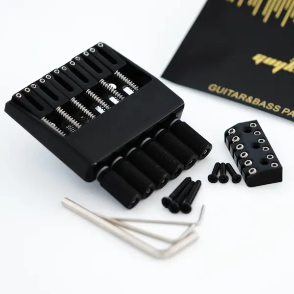 6 String Headless Guitar Bridge Tailpiece Gold - Image 4