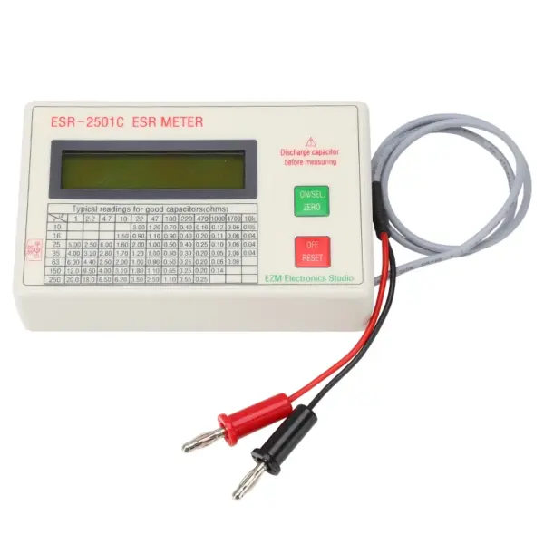 ESR2501C Capacitor ESR DCR Tester with Clips - Image 5