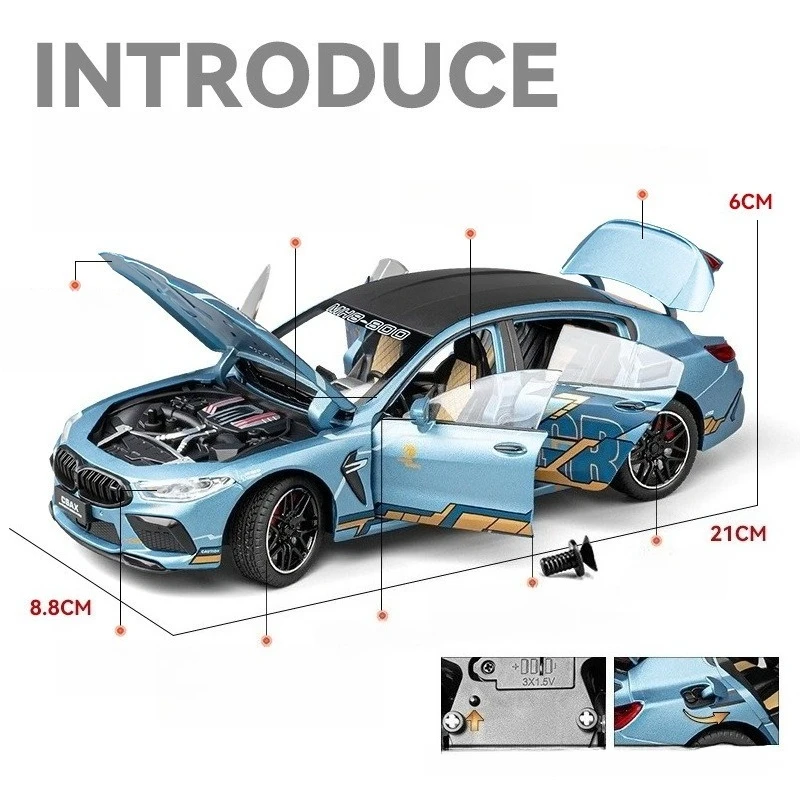 BMW M8 1:24 Scale Diecast Model Car 2 BMW M8 1:24 Scale Diecast Model Car - Image 2