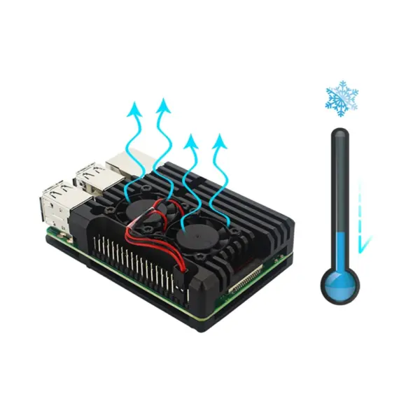 Raspberry Pi 3B+/3B Aluminum Cooling Case - Image 2