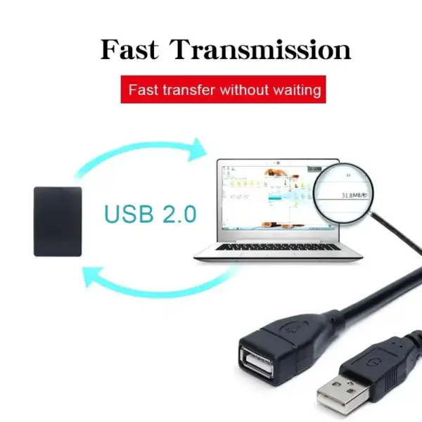 USB 2.0 Extension Cable 0.6m 1m for Devices - Image 3