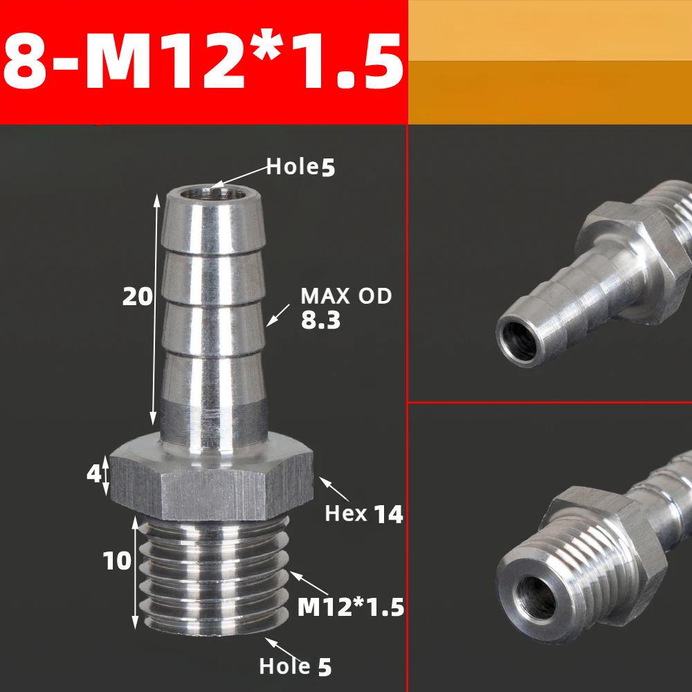 M3 to M16 Metric Hose Barb Fittings 10 M3 to M16 Metric Hose Barb Fittings - Image 10
