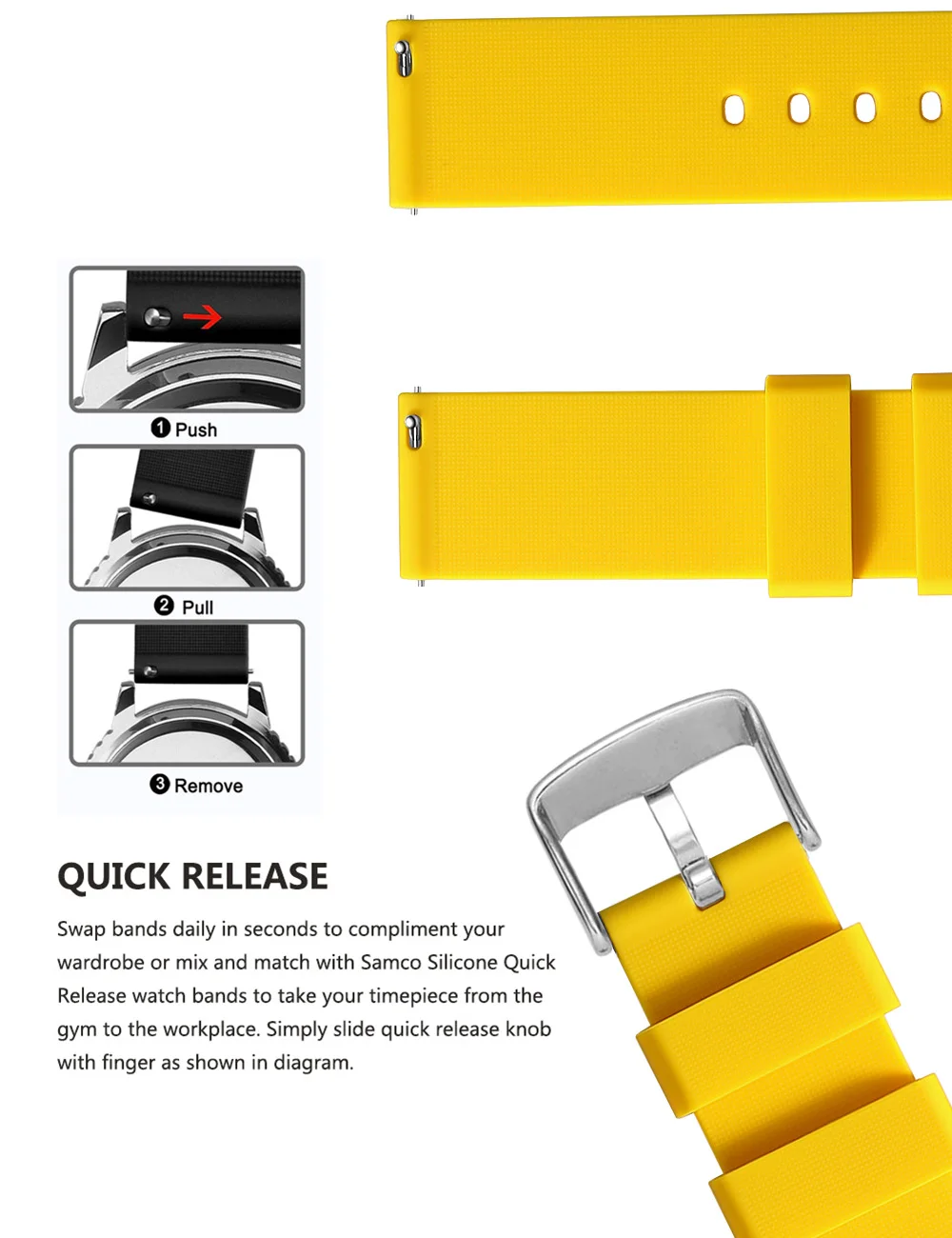 Silicone Watch Bands for Samsung Galaxy & More 4 Silicone Watch Bands for Samsung Galaxy & More - Image 4