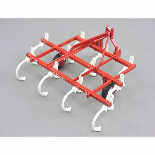 1:32 Scale Red Tractor with Plow Model - Image 2