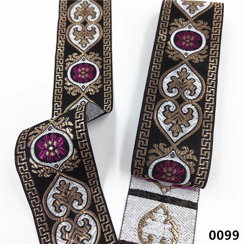 Vibrant 5cm Jacquard Ribbons - 7 Meters 47 Vibrant 5cm Jacquard Ribbons - 7 Meters - Image 47