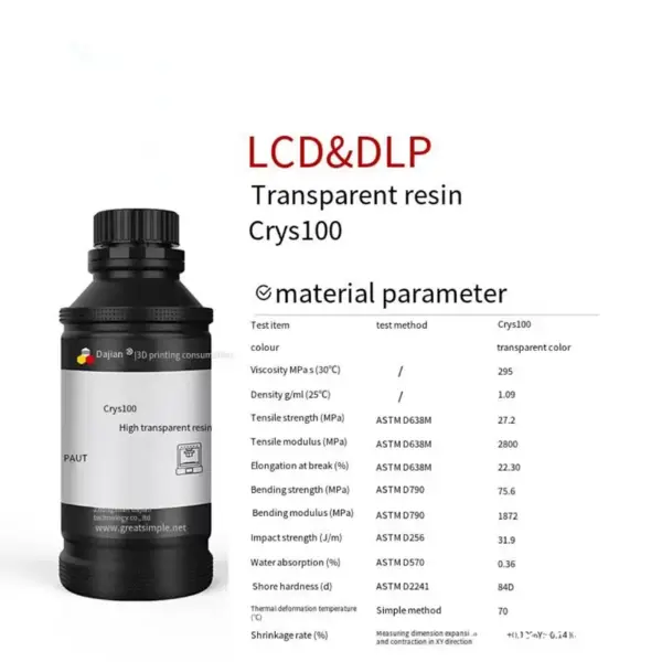 Transparent 3D Printing Photosensitive Resin 0.5 kg - Image 5