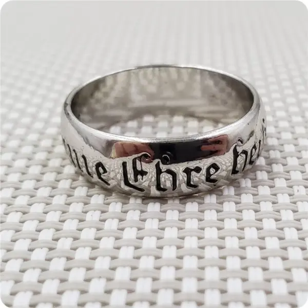 Antique Style German WWII Metal Ring 925 - Image 3
