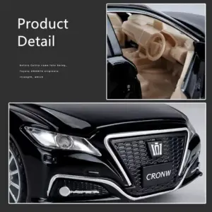 1:32 Black Toyota Crown Diecast Model Car 12 S3a3d145d68854224b0a96baa1686e074P
