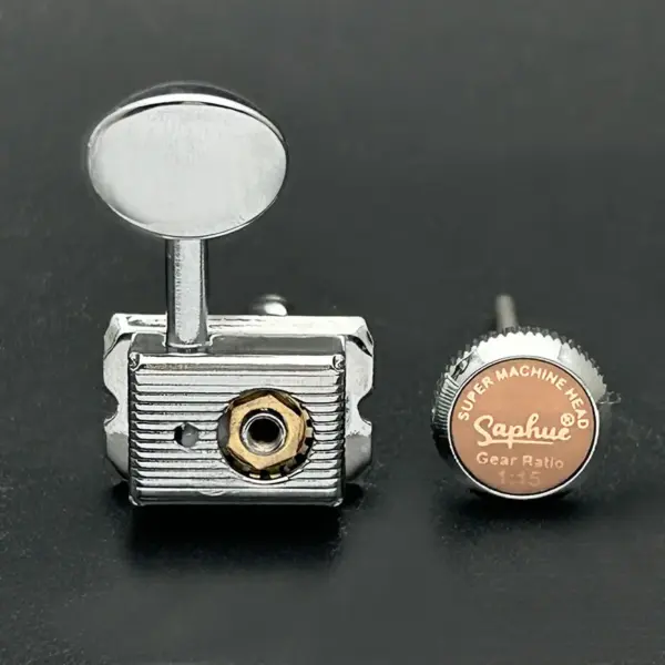 Saphue 6 Inline Guitar Locking Tuners Chrome - Image 3