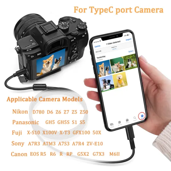 TYPE C to TYPE C OTG Cable for Cameras - Image 2