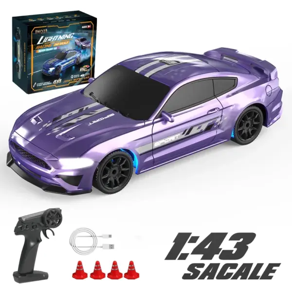 OLOEY 1:43 RC Drift Car with Color-Changing Body - Image 8