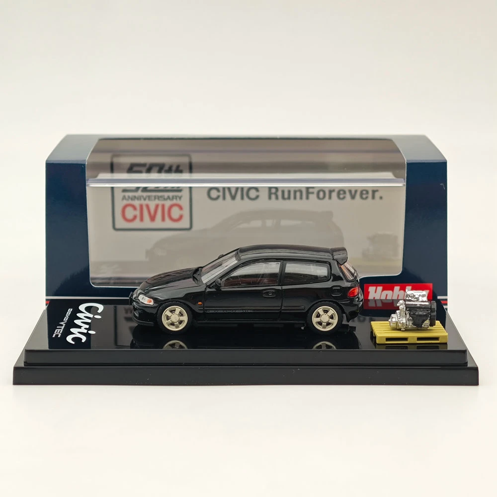 1/64 Diecast Honda Civic EG6 Model Black 6 1/64 Diecast Honda Civic EG6 Model Black - Image 6