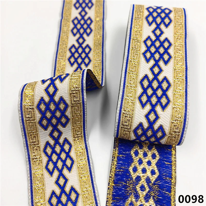 Vibrant 5cm Jacquard Ribbons - 7 Meters 55 Vibrant 5cm Jacquard Ribbons - 7 Meters - Image 55