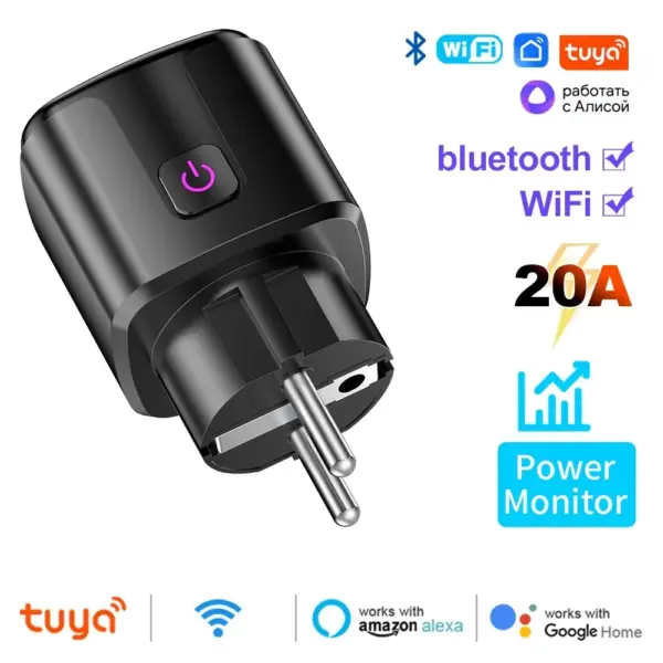 Tuya Smart 20A EU Plug WiFi Bluetooth Socket - Image 4