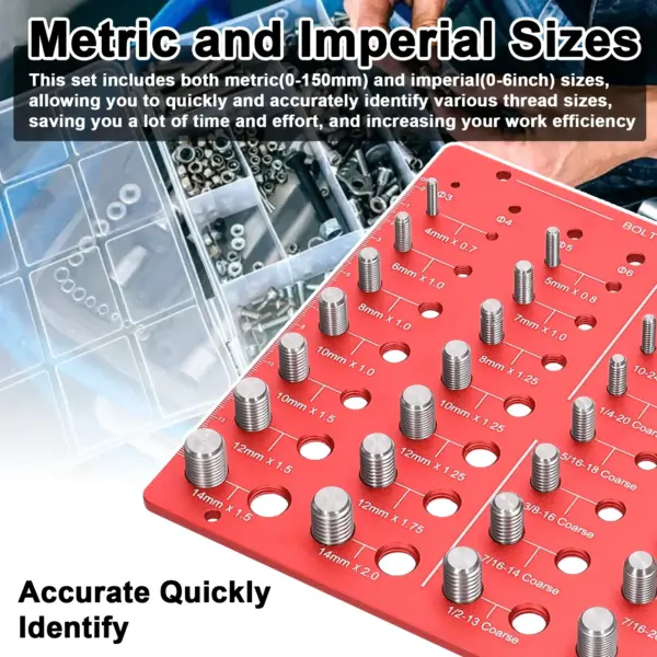 28-Piece Nut and Bolt Thread Checker Set - Image 5