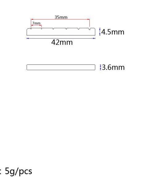 42mm/43mm Slotted Brass String Nut for Bass 6 42mm/43mm Slotted Brass String Nut for Bass - Image 6