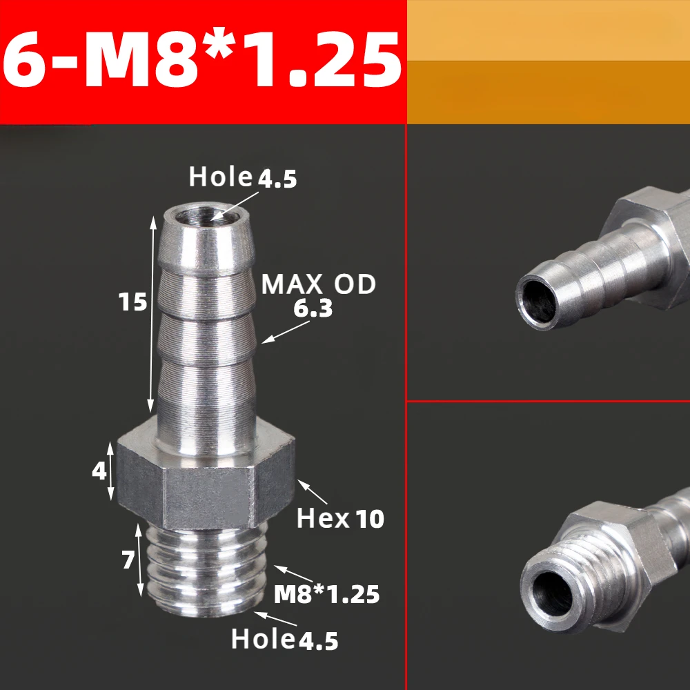 M3 to M16 Metric Hose Barb Fittings 15 M3 to M16 Metric Hose Barb Fittings - Image 15