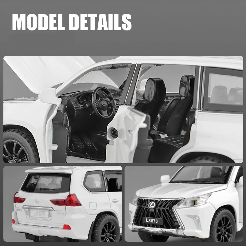 1:32 Lexus LX570 SUV Diecast Model Black 2 1:32 Lexus LX570 SUV Diecast Model Black - Image 2