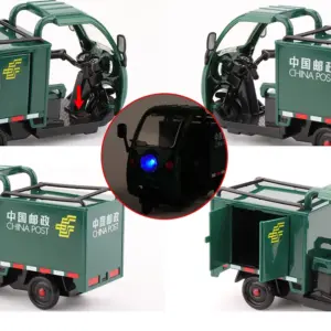 1/24 Diecast Green City Post Tricycle Model 13 S4a60f47375f146b7bea358a397acd5b39
