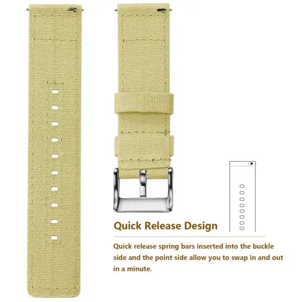 Canvas Watch Band for Samsung Galaxy & Fossil - Image 4