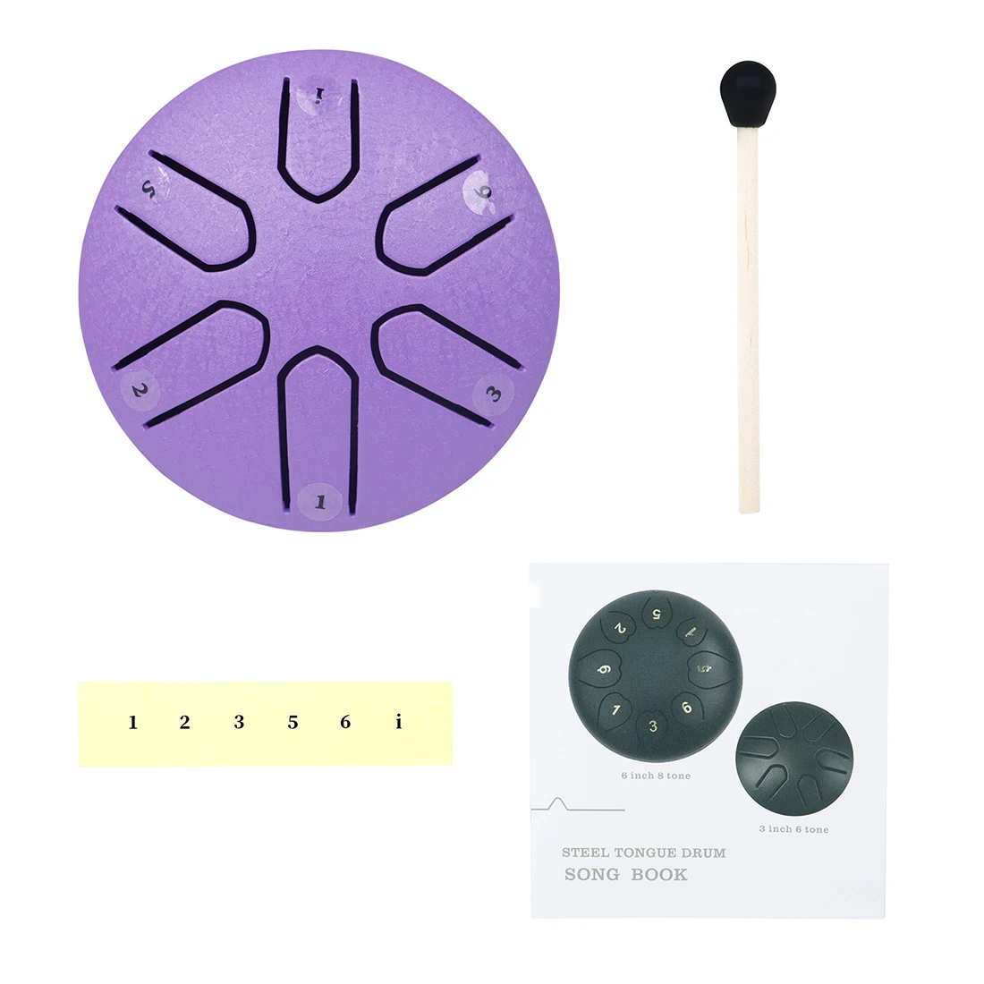 6-Tone Mini Steel Tongue Drum with Mallets 7 6-Tone Mini Steel Tongue Drum with Mallets - Image 7
