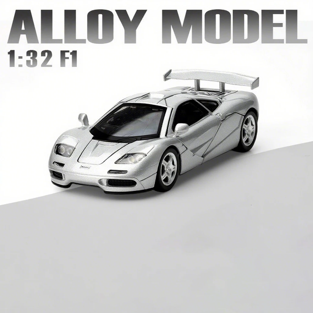 1:32 Scale Silver Alloy Sports Car Model 8 1:32 Scale Silver Alloy Sports Car Model - Image 8