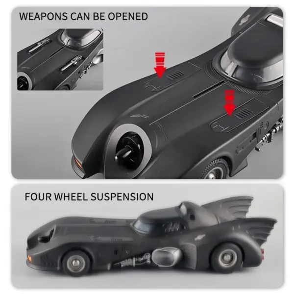 1/18 Scale Matte Black Bat Vehicle Model - Image 5