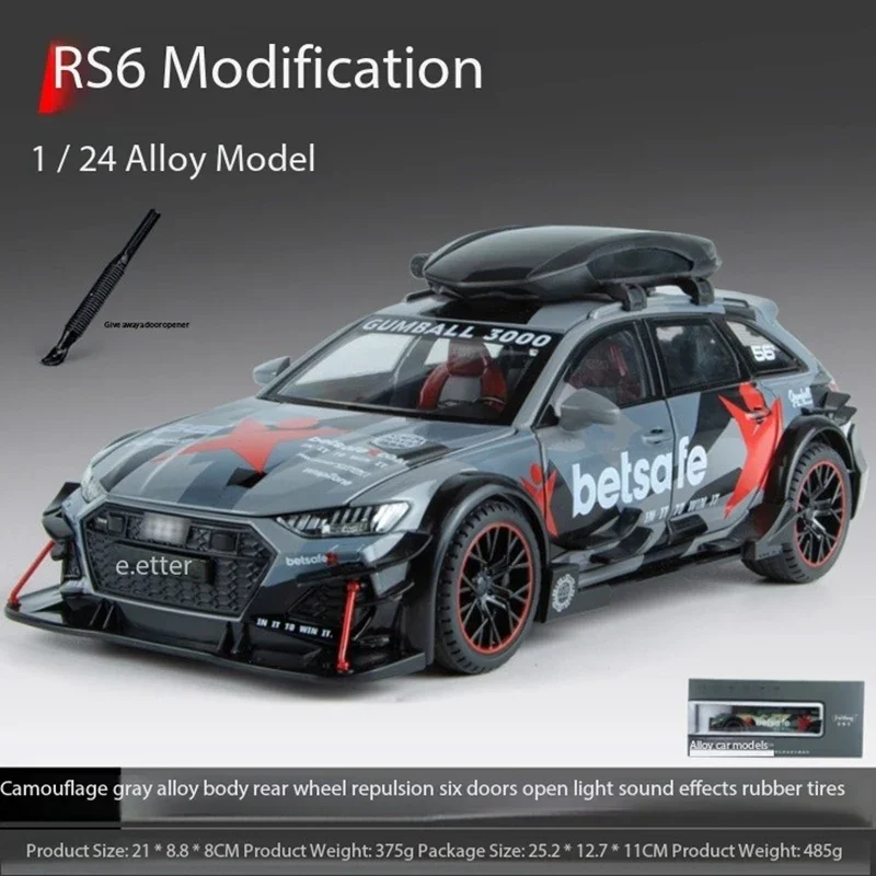 1/24 Scale Diecast Modified RS6 Car Model 5 1/24 Scale Diecast Modified RS6 Car Model - Image 5