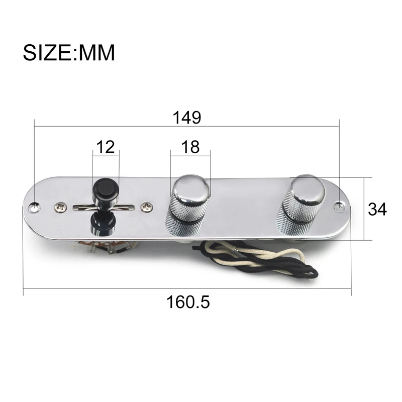 Vintage Prewired Control Plate for Tele Guitars 2 Vintage Prewired Control Plate for Tele Guitars - Image 2