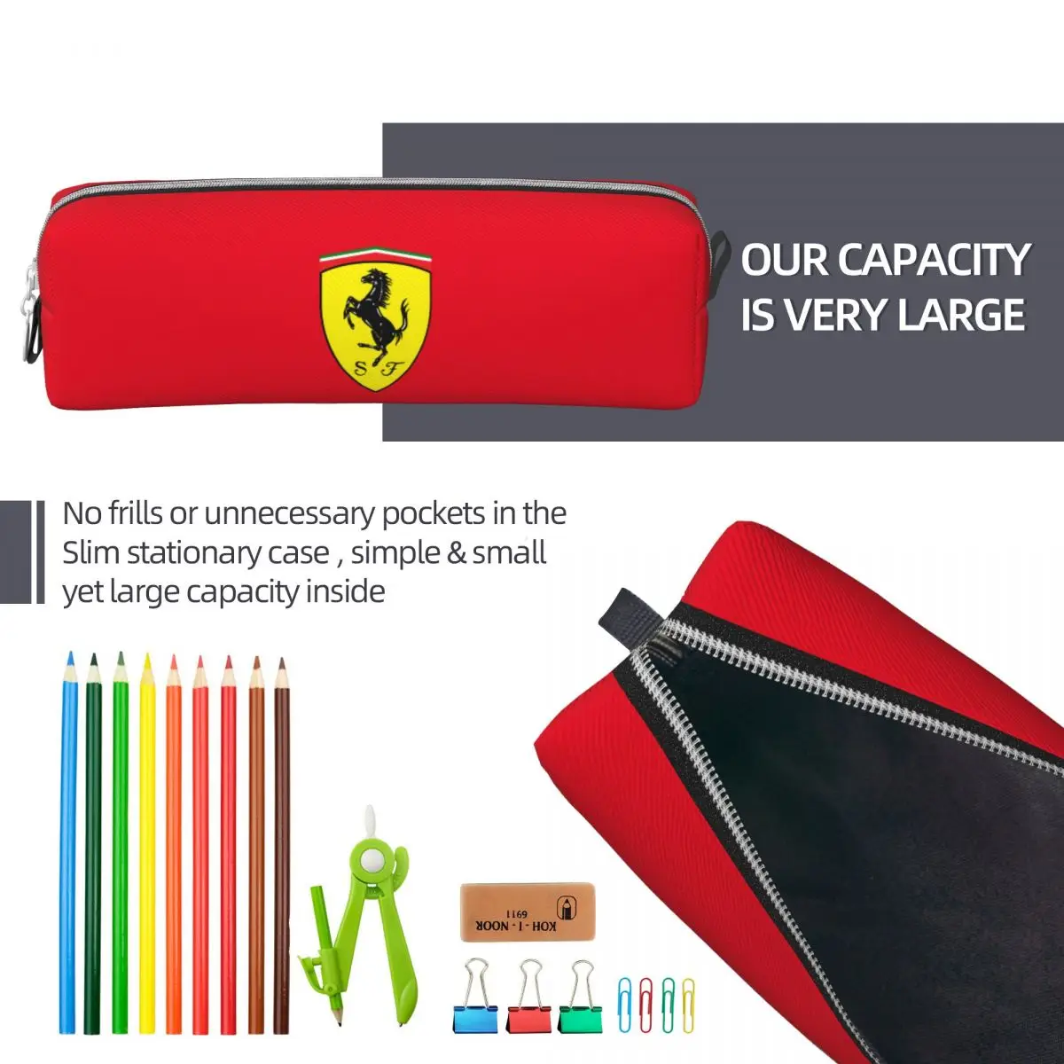 SF Team Leather Pencil Case with Prancing Horse 6 SF Team Leather Pencil Case with Prancing Horse - Image 6